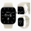 Apple Watch Series 12 Viền Gốm Dây Cao Su Màu Trắng